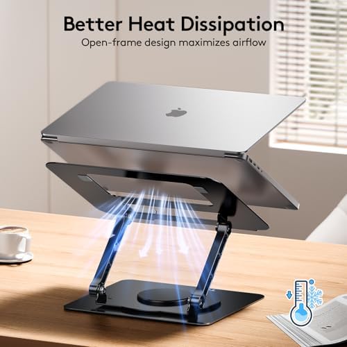 TECKNET Laptop Stand for Desk, 360° Rotating Laptop Stand for 10-17" Laptop