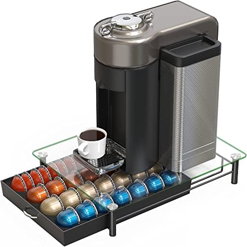 Deco Brothers Tempered Glass Vertuo Pod Holder, Fits 28 Large/56 Small Pods