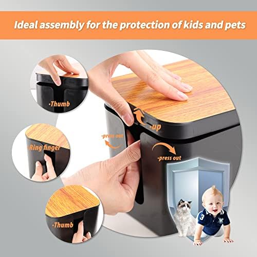 Cable Management Box 2 Pack with 16 Cable Clips Set-Large & Medium & Small Wooden Style Cable Organizer Box to Hide Wire