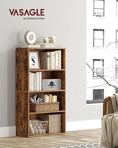 VASAGLE Set of 2 Bookshelves, 4-Tier Open Bookcases, Adjustable Shelves