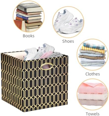 Posprica 11x11x11 Foldable Fabric Storage Cube Organizer Bins Cubby Baskets