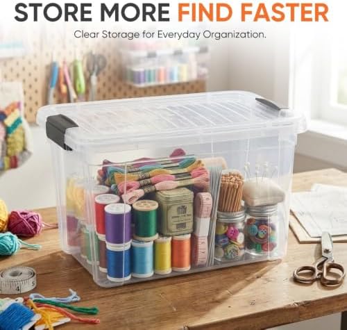 Superio 8.7 Quart Clear Plastic Storage Boxes with Lids, Stackable Organizer Containers, BPA-Free Storage Bins for Home,