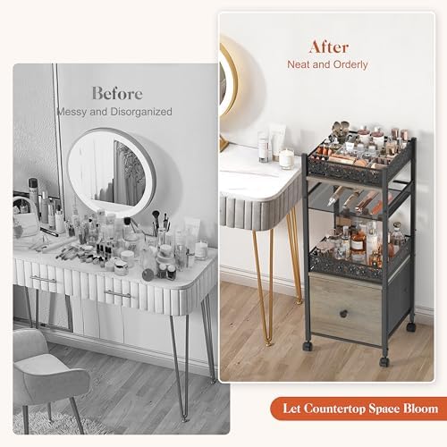 Makeup Organizer, Large Skincare Organizers, Make Up Organizers for Vanity, Makeup Storage Cosmetic Organizer with Drawe