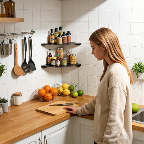 Small Corner Shelf, 6in Metal Corner Shelves withs Hole