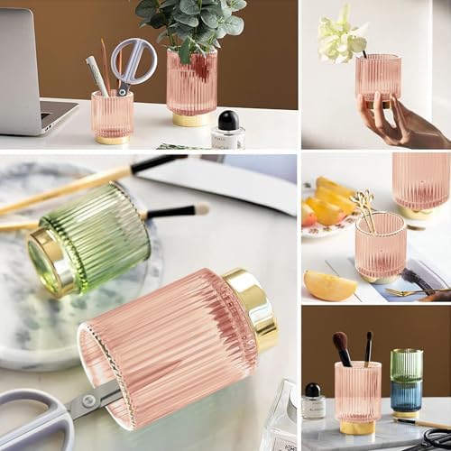 DASITON Makeup Brush holder Organizer,Crystal Cosmetic Makeup Brush Glass Brushes Storage Holder, Vintage Make Up Brush 