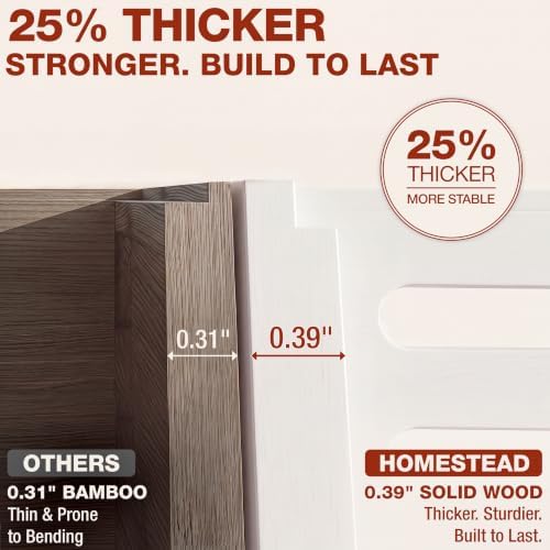 HOMESTEAD Stackable Solid Wood Storage Bins for Kitchen Pantry & Countertop, Ventilated Potato and Onion Basket Organize