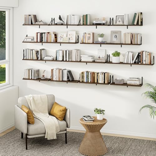 Heimlove Floating Book Shelves for Wall,27.56Inches Long Wall Mounted Bookshelves,Heavy Duty Bracket Shelves for Living 