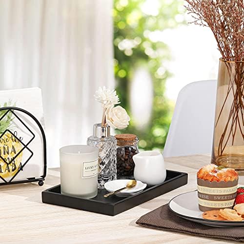 Luxspire Resin Bathroom Vanity Tray Countertop Organizer, M, Matte Black