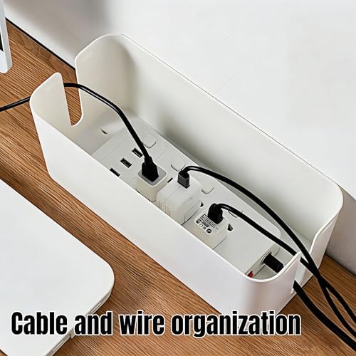 1 Large + 1 Small Cable Management Box Set – 2-Piece Cord Organizer Box, Home Office Desk Wire Storage & Cable Managemen