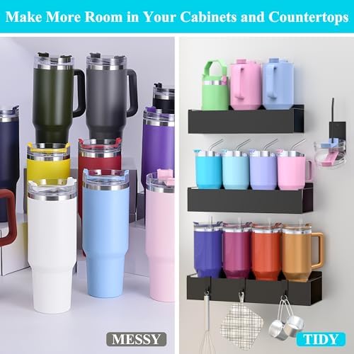 HuggieGems Metal Magnetic Water Bottle Holder for Refrigerator, Cup Holder Organizer for Stanley and Tumbler for Kitchen