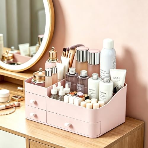 Makeup Organizer with 3 Drawers, Bathroom Counter Organizer.