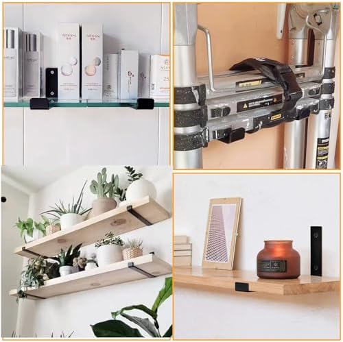 ASelected 4Xshelf Brackets Heavy 5Mm Thick Shelf Bracket Heavy Black Duty Metal Shelf Brackets 225X110Mm Incl Fixtures &