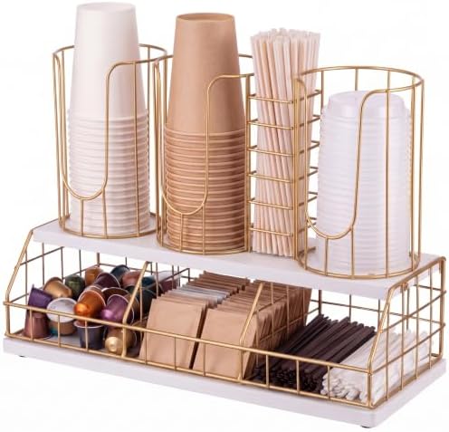 Geelin 18oz Adjustable Coffee Cup Dispenser with Wooden Base