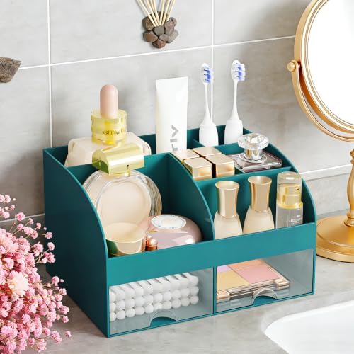 Makeup Organizer with 2 Drawers, Cosmetic Storage for Dresser Vanity and Bathroom Countertop,Make up organization and Sk