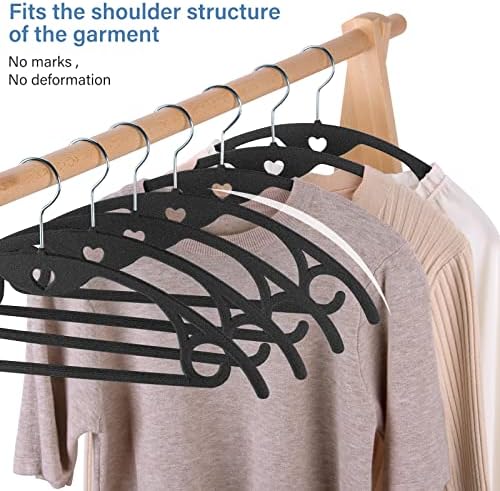 Velvet Hangers Felt Clothes Hangers 50 Pack Black