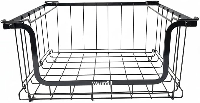 Wire Baskets, Warmfill 6 Pack Wire Storage Baskets Pantry Organization and Storage Metal Baskets for Pantry Shelf Kitchen Bathroom, Black (Small)