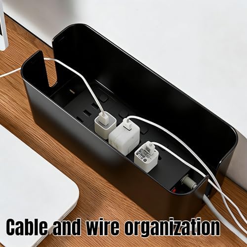 1 Large + 1 Small Cable Management Box Set – 2-Piece Cord Organizer Box, Home Office Desk Wire Storage & Cable Managemen