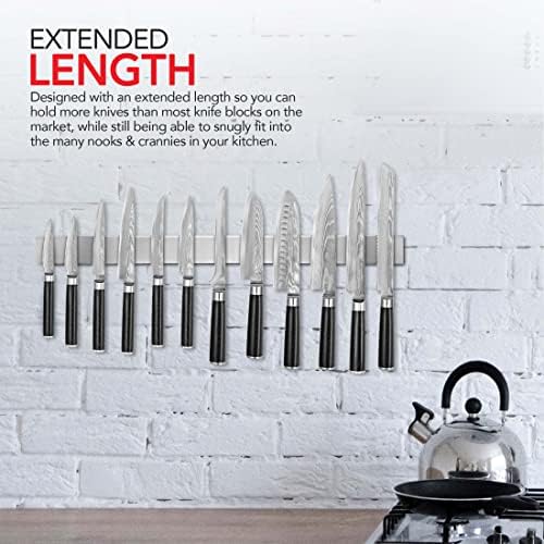 Modern Innovations Magnetic Knife Holder for Wall and Fridge - 24" Knife Magnetic Strip, Magnet Kitchen Knife Holder and