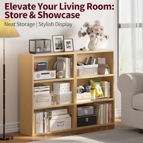 ALISENED 3-Tier Bookshelf, 23.6 × 9.4 × 35.2in, Small Bookshelf