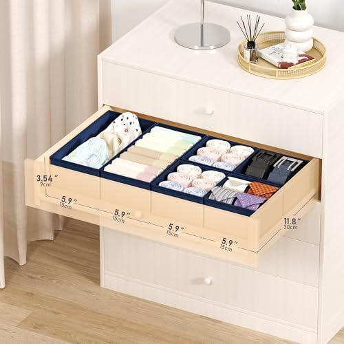 DIMJ Drawer Organizer Clothes Storage - 18 Pack Baby Dresser Organizer for Nursery, Foldable Drawer Dividers for Bedroom