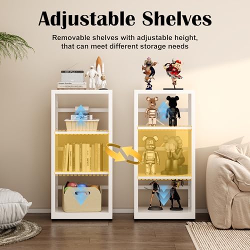 SteeLoong 3 Tier Bookcase,Metal Bookshelf with Adjustable Feet & Shelves