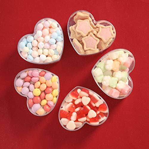 KissYou 24-Pack Acrylic Heart Shaped Box Clear Candy Box, 3.4x3x1.6 Inch