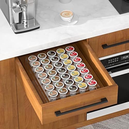 AITEE Acrylic K Cup Drawer Organizer Tray Pod Holder for 35 Coffee Capsules