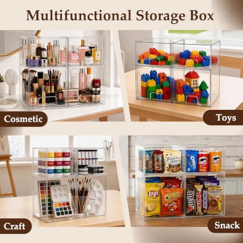 Baby Bottle Organizer 4 Pack Baby Bottle Storage Organizer Clear Bottles Station Acrylic Stackable Container Drawers Bin