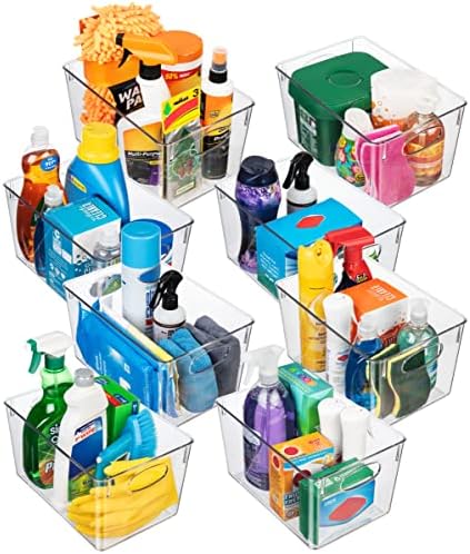 CLEARSPACE Plastic Storage Bins With lids – Perfect Kitchen Fridge Organizer, Pantry Organization, Cabinet Organizers (8