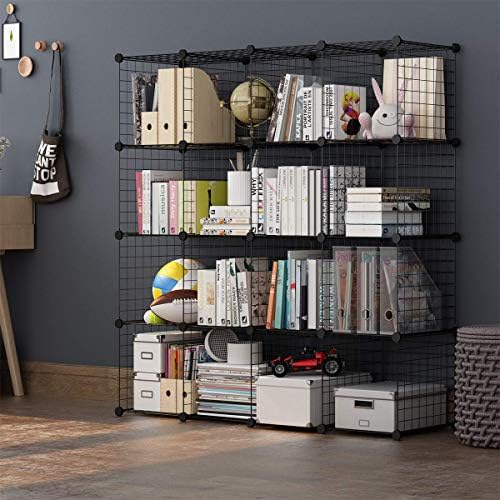 Wire Storage Cubes, Metal Storage Shelves Bookshelf, Stackable Modular Closet Organizer for Bedroom Living Room, Office,