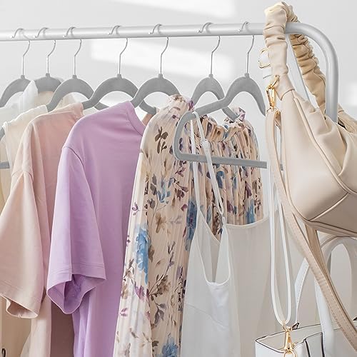 Casafield 50 Gray Velvet Suit Hangers - Space-Saving Non-Slip Clothes Hanger