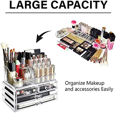 Ikee Design Acrylic Clear Makeup Cosmetics Lip Gloss 4 Drawers Organizer