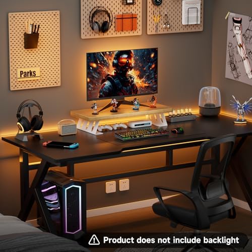 Monitor Stand Riser, 24 Inch Wood Desk Monitor Riser for Laptop/PC/Printer