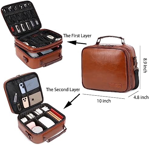 KYALOU Electronics Travel Organizer, Large Electronic Accessories Cable Case with Adjustable Dividers, Waterproof Tech S