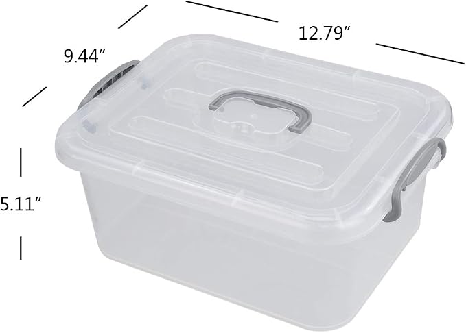 2 Packs Storage Bin with Lid, 8 Liter Plastic Box Set