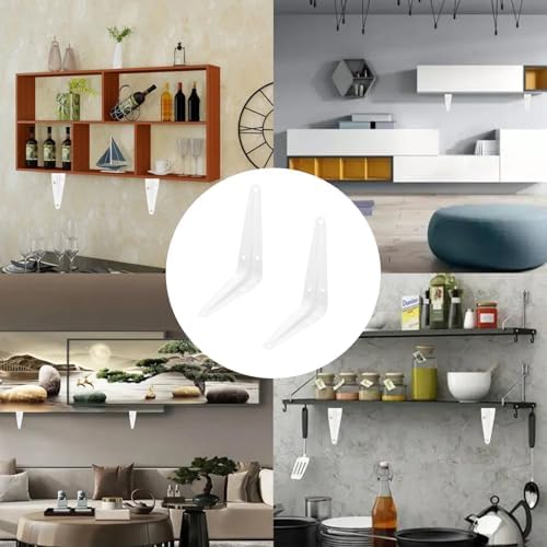 Lilaly 10 Pack Shelf Brackets 6 Inch Shelf Bracket, Heavy Duty L Brackets for Shelves for Hanging Floating Shelves Brack
