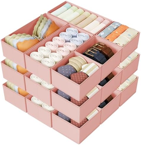 DIMJ Drawer Organizer Clothes Storage - 18 Pack Baby Dresser Organizer for Nursery, Foldable Drawer Dividers for Bedroom