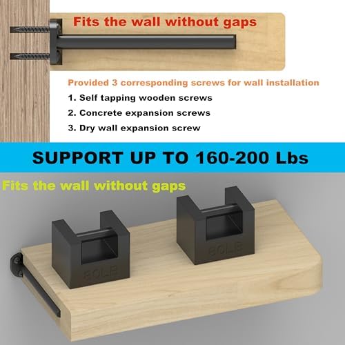 10 in Hidden Floating Shelf Brackets 6 Pack, 1/4" Thick Heavy Duty