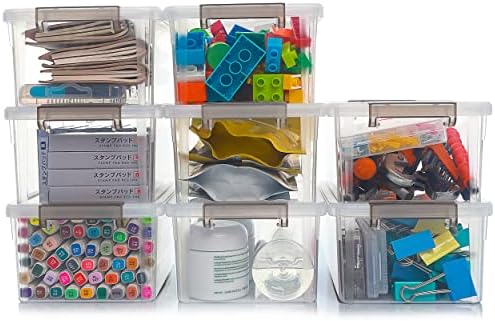 8Packs 3.2Qt Small Clear Storage Bins with Lids, Plastic