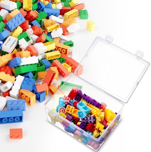 SiliFine 8 Pcs Clear Plastic Storage Bins with Lids Stackable for Toys