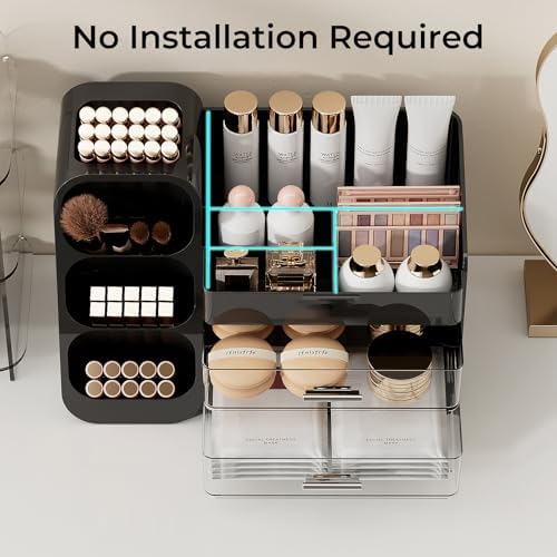 UFORU Makeup Organizer Countertop with Brush Holder for Vanity Bathroom