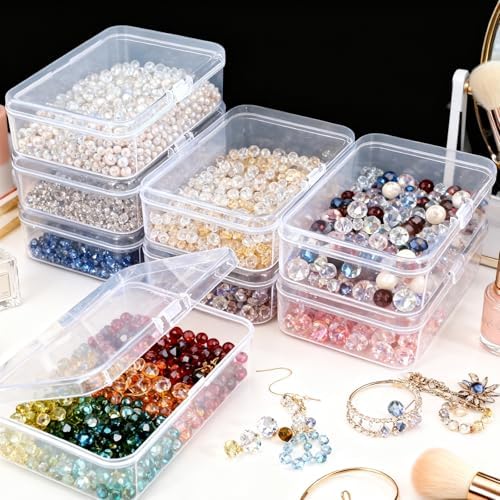 8 Pack Rectangular Clear Plastic Storage Containers