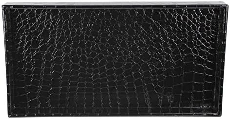 Home Basics Vanity Tray for Makeup, Jewelry, Perfume, Cosmetics Storage, Bathroom Organizer (Horizontal, Crocodile Black