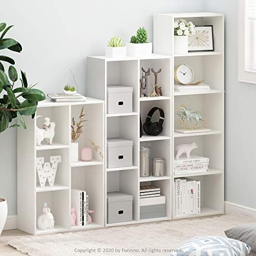Furinno LUDER Book Shelf, 5-Cube Bookshelf, Reversible Bookcase, 9.4 x 19.5 x 31.5, Easy Assembly, for Living Room, Bedr