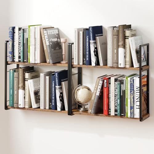 2-Layer Wall Bookshelf for Book Storage, Floating Book Shelves for Wall, Space Saver, 16in Stud Hanging Books helf, Beds