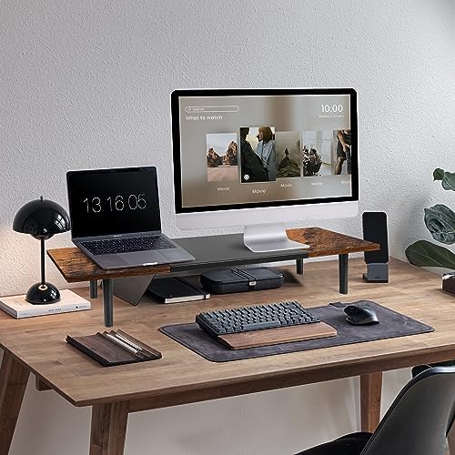 Across-Star Dual-Monitor-Stand-Riser-For-Desk Adjustable Length 32-40 Inch，Large Desktop Computer Monitor Riser For 2 Sc