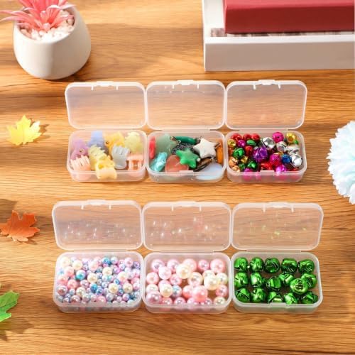 Jetec 18 Pieces Small Clear Plastic Storage Box, 2.5 x 1.7 x 0.8 Inch