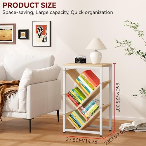 IBUYKE 5 Tier Tree Bookshelf,Small Desktop Bookshelf,Natural TBC003N