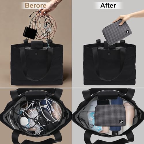 simtoper Electronic Organizer Travel Case – Waterproof Cable Bag for Cord, Charger, Hard Disk, Power Bank – Small Tech S
