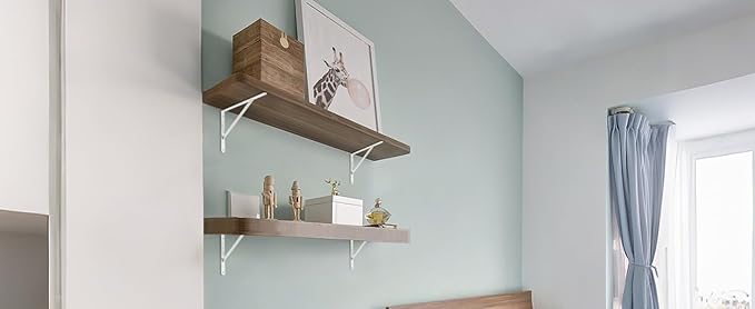 16 Pack L20 x H 12" White Heavy Duty Shelf Brackets with Screws Metal Shelf Brackets Shelf Support Angle Brackets for Shelves L Brackets Heavy Duty Floating Shelf